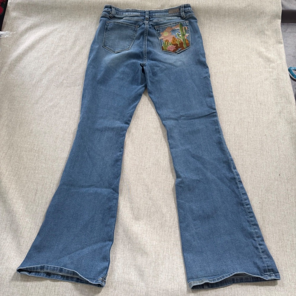 Miss Me Jeans Womens 32 High Rise Flare Embroidered Desert Cowgirl Stretch